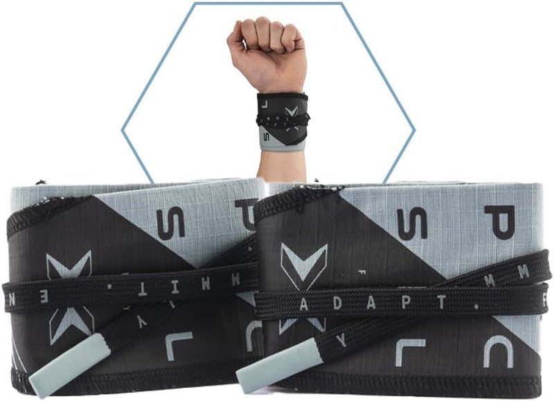 PICSIL Adjustable Wrist Support, Premium Fabric Weightlifting and Yoga Sweat Bands for Gym, for Women and Men, 1 Pair - Image 1